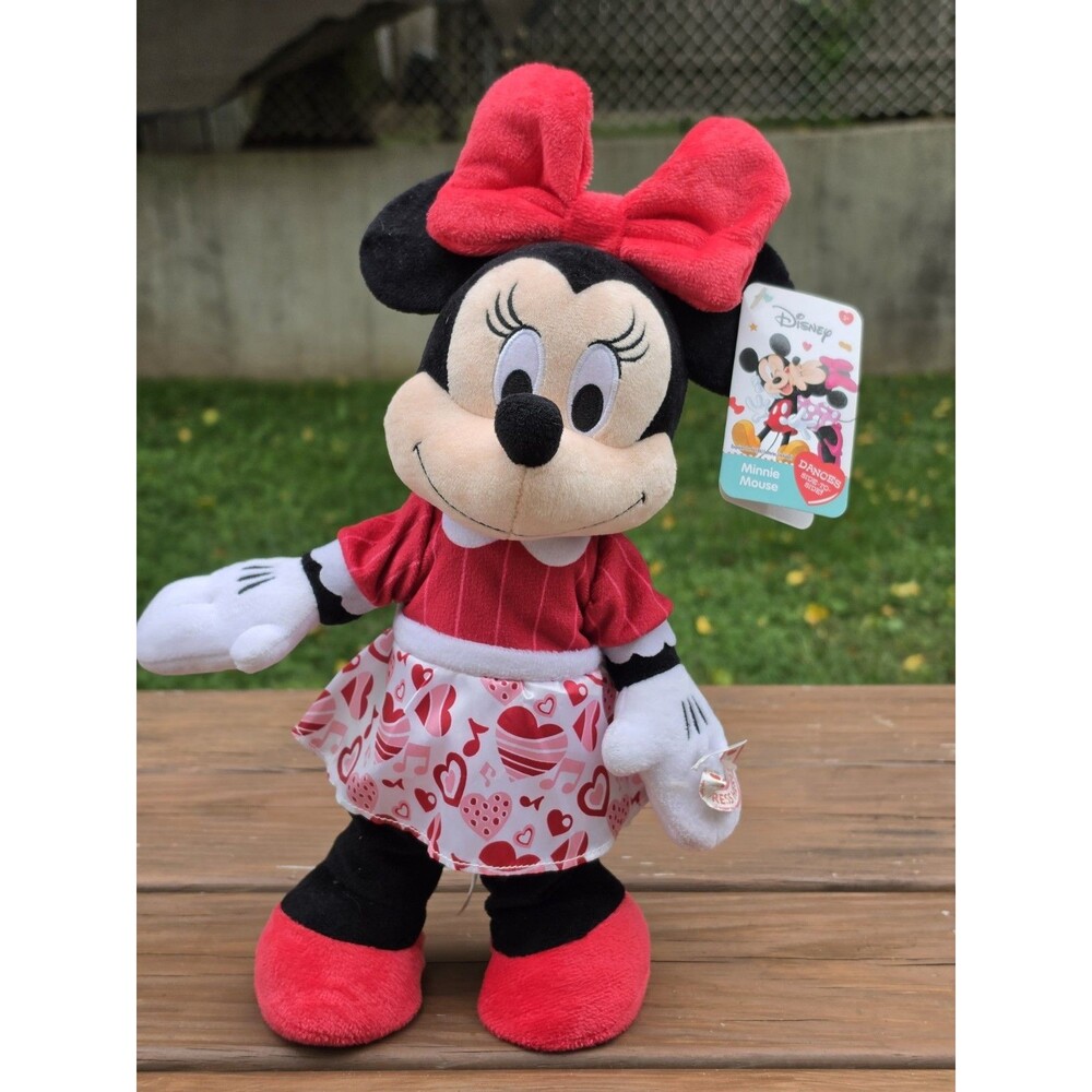 Disney Dancing Minnie Mouse Plush Valentine’s Edition 13" With Tag W/Sound Works